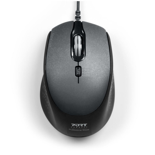 PORT Designs Wired Silent Mouse (USB-C & USB-A)