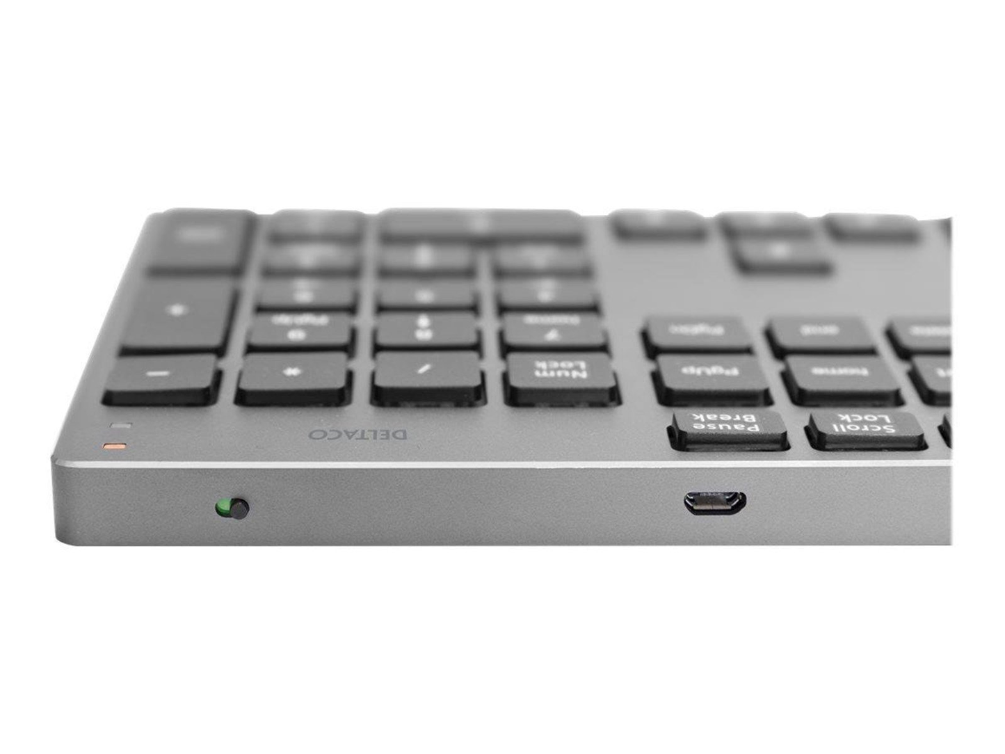 Deltaco TB-802 Wireless Keyboard, Rechargeble, Aluminium
