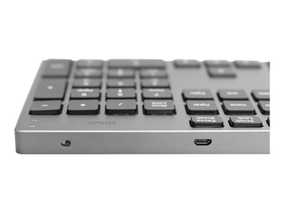 Deltaco TB-802 Wireless Keyboard, Rechargeble, Aluminium
