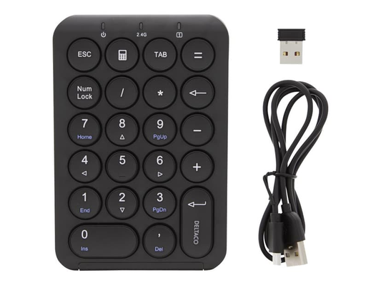 Deltaco TB-125 Wireless numpad, 2,4GHz Rechargeble